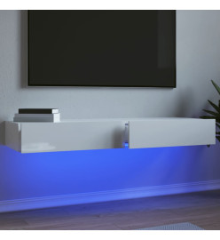 Meubles TV avec lumières LED 2 pcs blanc brillant 60x35x15,5 cm