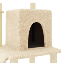 Arbre à chat avec griffoirs en sisal Crème 96,5 cm