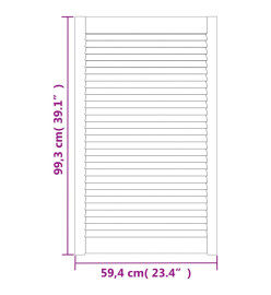 Porte d'armoire à persiennes 99,3x59,4 cm bois de pin massif