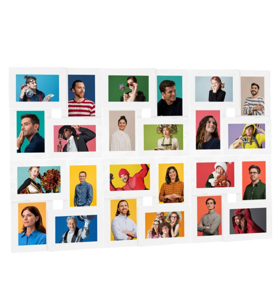 Collage de cadres photo pour photo de 24x(13x18 cm) Blanc MDF