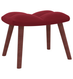 Chaise de relaxation avec repose-pied Rouge bordeaux Velours