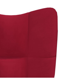 Chaise de relaxation avec repose-pied Rouge bordeaux Velours