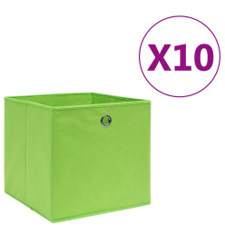 Boîtes de rangement 10 pcs Tissu intissé 28x28x28 cm Vert