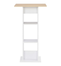 Table de bar Blanc et chêne Sonoma 60x60x110 cm