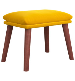 Chaise de relaxation avec repose-pied Jaune moutarde Velours