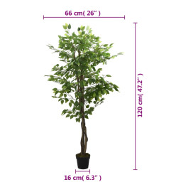 Ficus artificiel 630 feuilles 120 cm vert