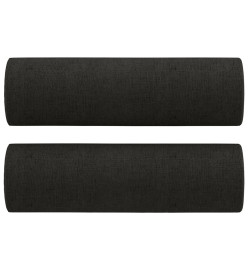 Ensemble de canapés 3 pcs avec coussins noir tissu