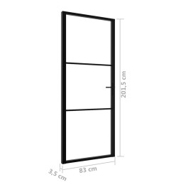 Porte intérieure Verre ESG et aluminium 83x201,5 cm Noir