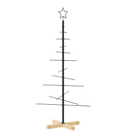 Arbre de Noël en métal avec base en bois noir 120 cm