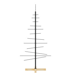 Arbre de Noël en métal avec base en bois noir 120 cm