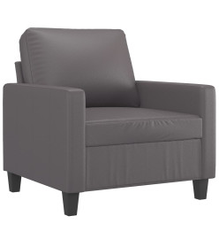 Fauteuil avec repose-pied Gris 60 cm Similicuir