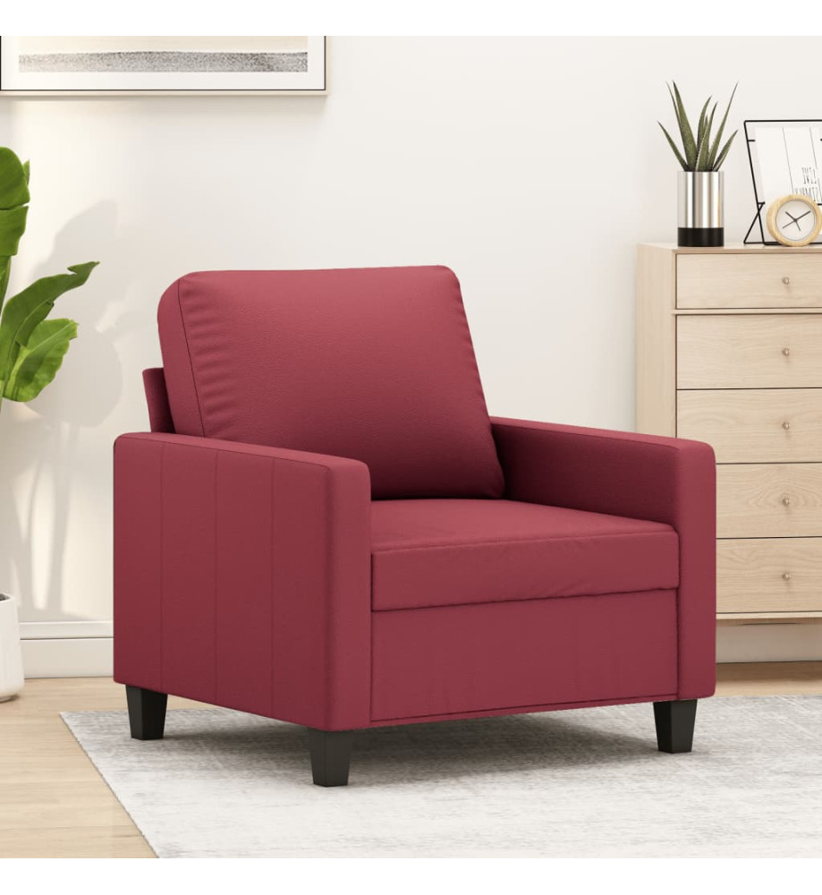 Fauteuil Rouge bordeaux 60 cm Similicuir