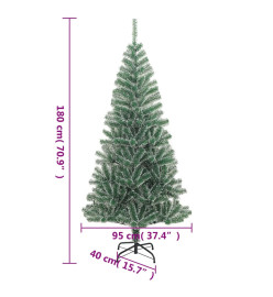 Sapin de Noël artificiel avec neige floquée vert 180 cm