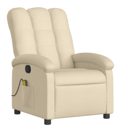 Fauteuil de massage inclinable Crème Tissu