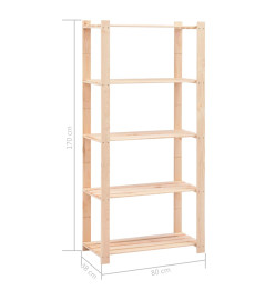 Étagères de rangement à 5 niveaux 2 pcs 80x38x170 cm 250 kg