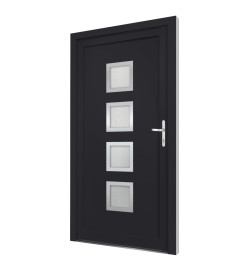 Porte d'entrée anthracite 98x190 cm PVC