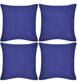 Housses de coussin Coton 4 pcs Bleu 40x40 cm