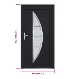 Porte d'entrée anthracite 98x200 cm PVC