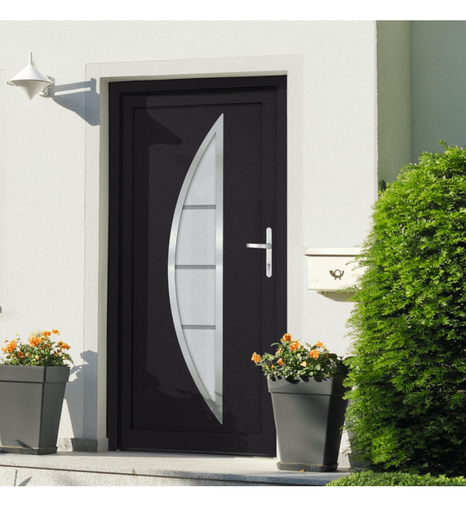 Porte d'entrée anthracite 98x190 cm PVC