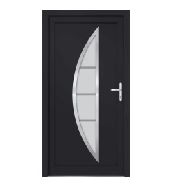 Porte d'entrée anthracite 98x190 cm PVC