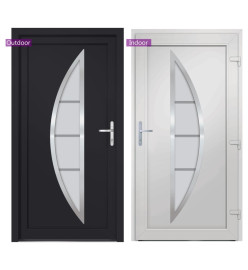 Porte d'entrée anthracite 98x208 cm PVC