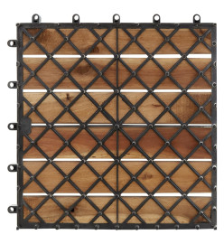 Carreaux de terrasse 10 pcs Blanc 30x30 cm Bois d'acacia solide