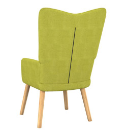 Chaise de relaxation avec tabouret Vert Tissu