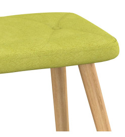 Chaise de relaxation avec tabouret Vert Tissu