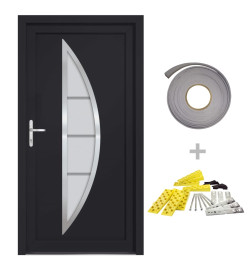 Porte d'entrée anthracite 108x200 cm PVC