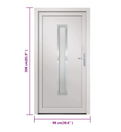 Porte d'entrée Blanc 98x208 cm PVC