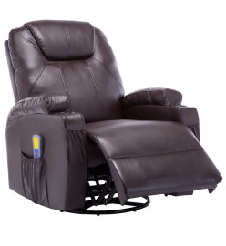 Fauteuil à bascule de massage Marron Similicuir