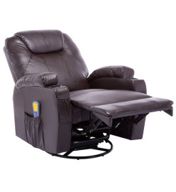 Fauteuil à bascule de massage Marron Similicuir