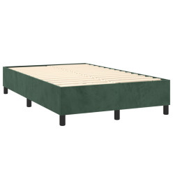 Lit à sommier tapissier et matelas Vert foncé 120x200cm Velours
