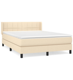 Lit à sommier tapissier avec matelas Crème 140x200 cm Tissu