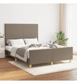 Cadre de lit avec tête de lit Taupe 140x190 cm Tissu