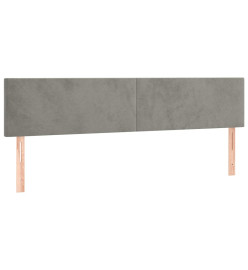 Lit à sommier tapissier et matelas Gris clair 180x200cm Velours