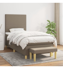 Lit à sommier tapissier avec matelas Taupe 80x200 cm Tissu