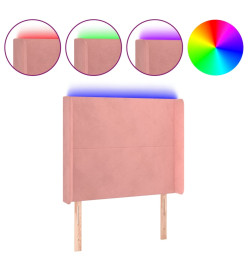 Tête de lit à LED Rose 83x16x118/128 cm Velours