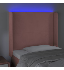 Tête de lit à LED Rose 83x16x118/128 cm Velours