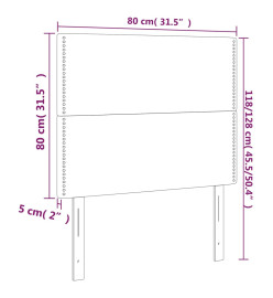 Tête de lit à LED Blanc 80x5x118/128 cm Similicuir