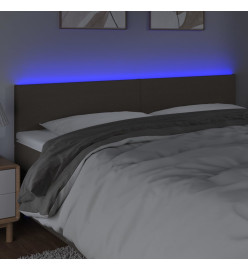 Tête de lit à LED Taupe 160x5x78/88 cm Tissu