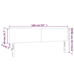 Tête de lit à LED Taupe 160x5x78/88 cm Tissu