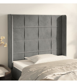 Tête de lit avec oreilles Gris clair 93x16x118/128 cm Velours