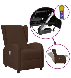 Fauteuil de massage à oreilles marron similicuir