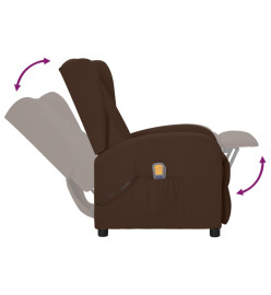 Fauteuil de massage à oreilles marron similicuir