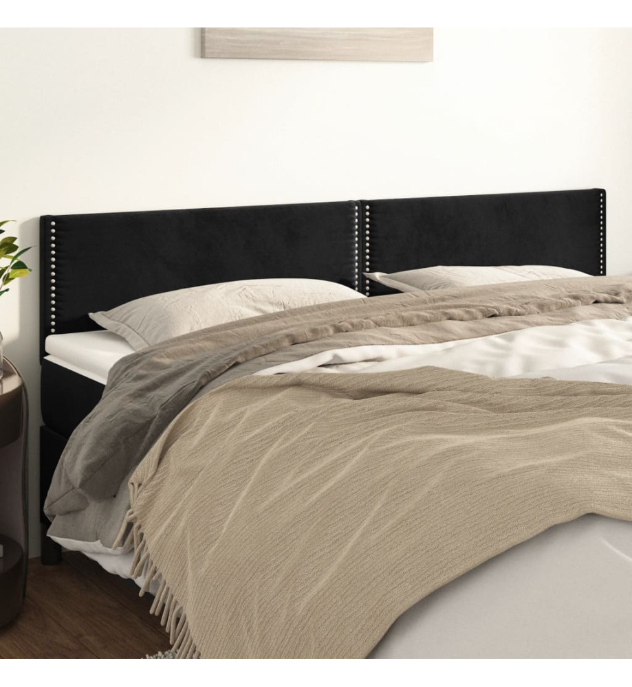 Têtes de lit 2 pcs Noir 90x5x78/88 cm Velours Têtes de lit 2 pcs Noir 90x5x78/88 cm Velours
