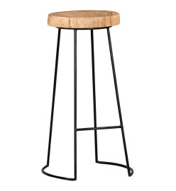 Tabourets de bar lot de 2 bois d'acacia massif