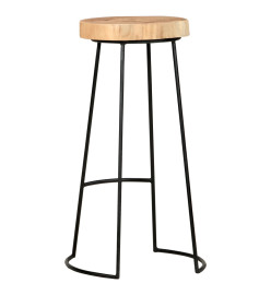 Tabourets de bar lot de 2 bois d'acacia massif