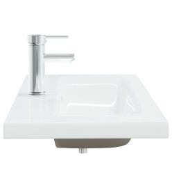 Lavabo encastré avec robinet 91x39x18 cm Céramique Blanc