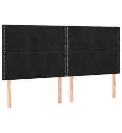 Têtes de lit 4 pcs Noir 100x5x78/88 cm Velours